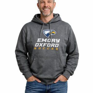 Emory Oxford Soccer Hoodie Gray Pullover Sweatshirt Size Large NWT